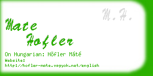 mate hofler business card