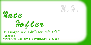 mate hofler business card